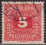 Austria 1916 Numeros 5 H Rojo Scott J49